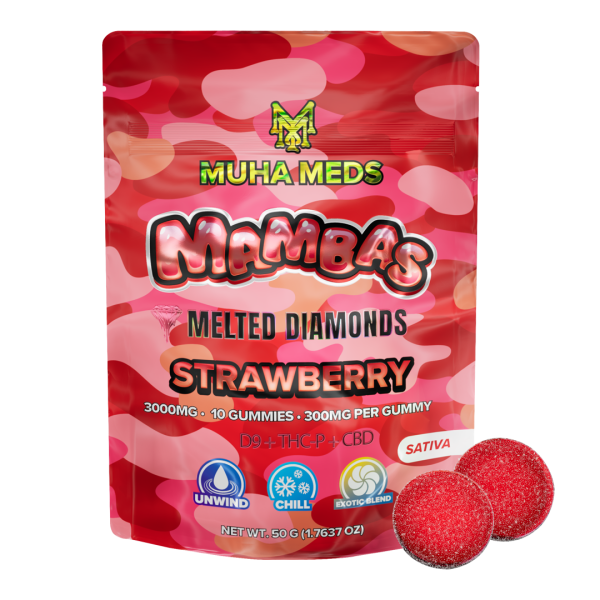 Strawberry Gummies – soft and chewy strawberry-flavored gummy candy in a resealable bag