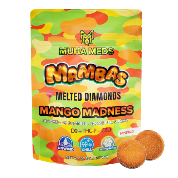 Mango Madness Gummies: bold, chewy, and packed with tropical mango flavor in every bite. Mango Madness Gummies – bright tropical mango-flavored gummy candy in a resealable bag