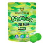 Lime Resin Gummies – bold tangy lime-flavored chewy resin gummy candy in a resealable bag