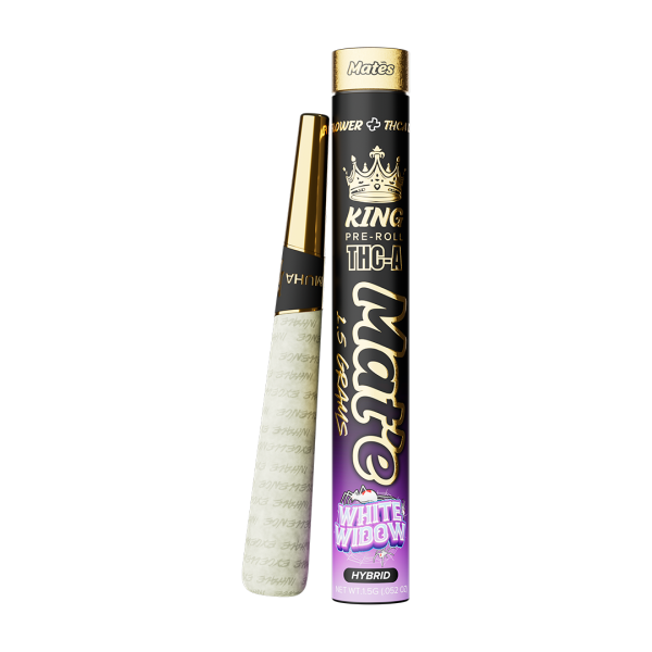 widow white thc-a prerolls Widow White THC-A prerolls on a white background — premium hemp preroll s